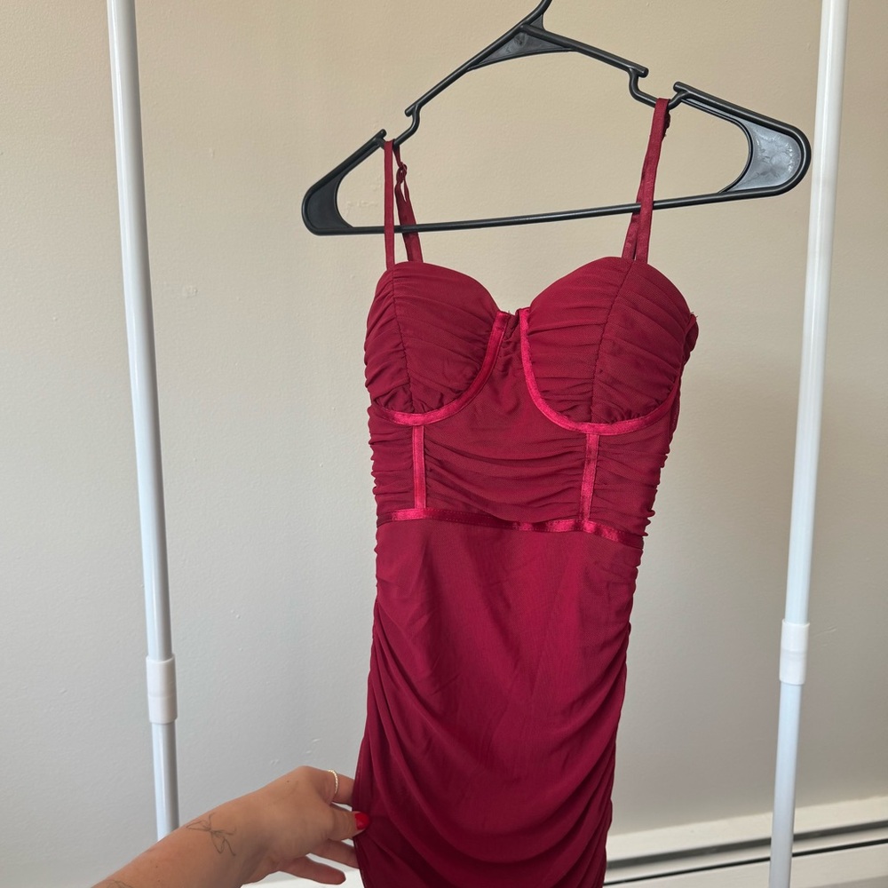 Windsor Burgundy Ruched Dress